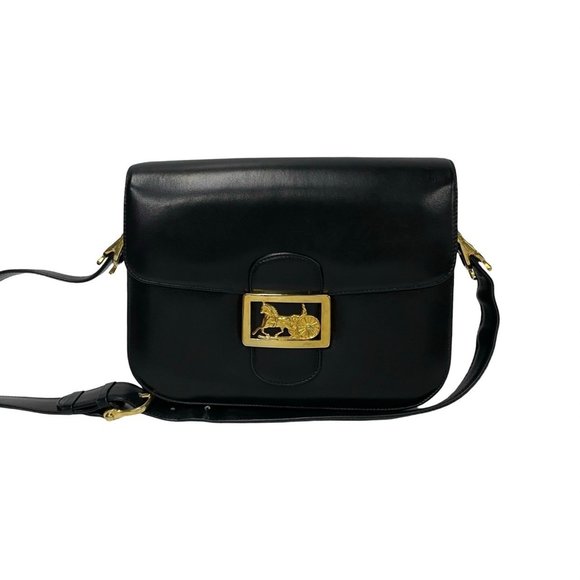 CELINE Black Leather Shoulder Bag - Picture 1 of 9